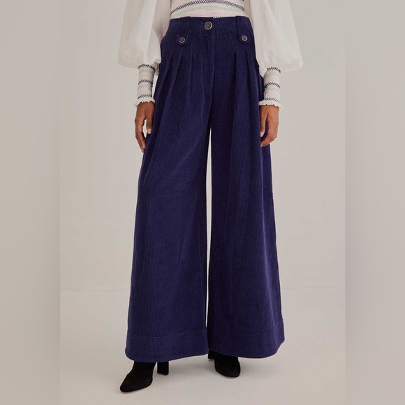 FARM Rio Pants - FARM Rio Navy Blue Low Waisted Tailored Pants